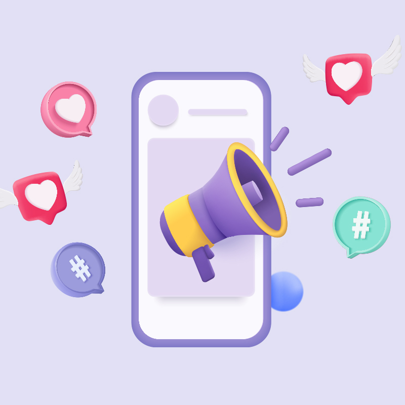 스마트폰 확성기 SNS아이콘들